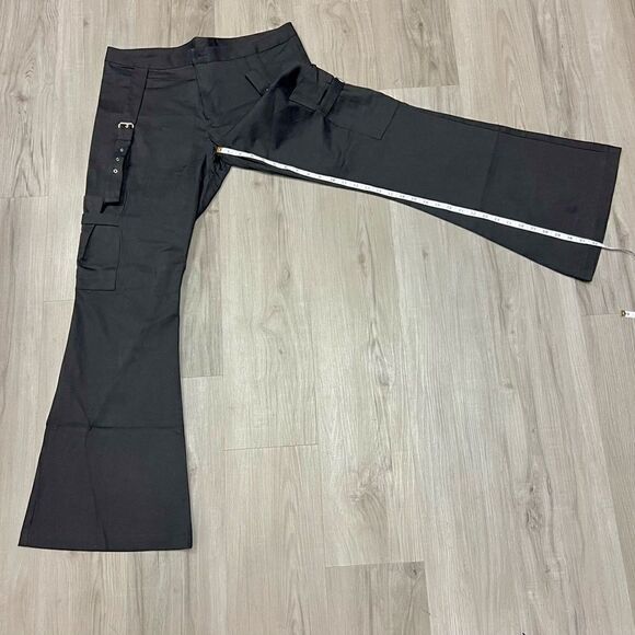 NWOT vintage y2k bondage pants black linen flare cut sz 15 by Girlfriends LA - Picture 10 of 14